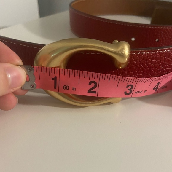 Coach reversible C signature red/brown belt - Picture 5 of 9